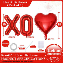 Lovoir red XOXO letters balloons spell love and create a festive focal point.