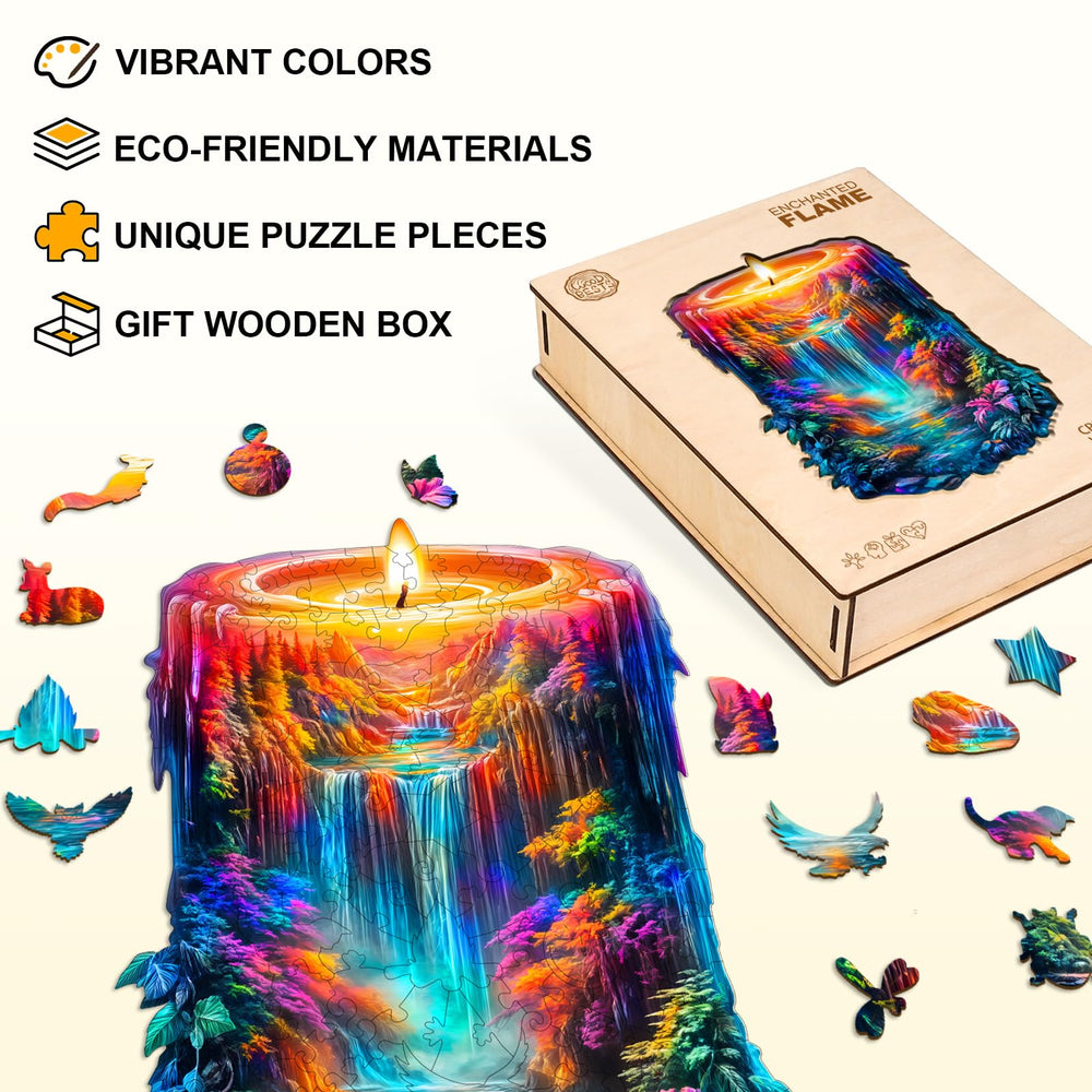 Lovpippi Enchanted Flame puzzle-edges-smooth close-up highlights precise cuts for easy fitting