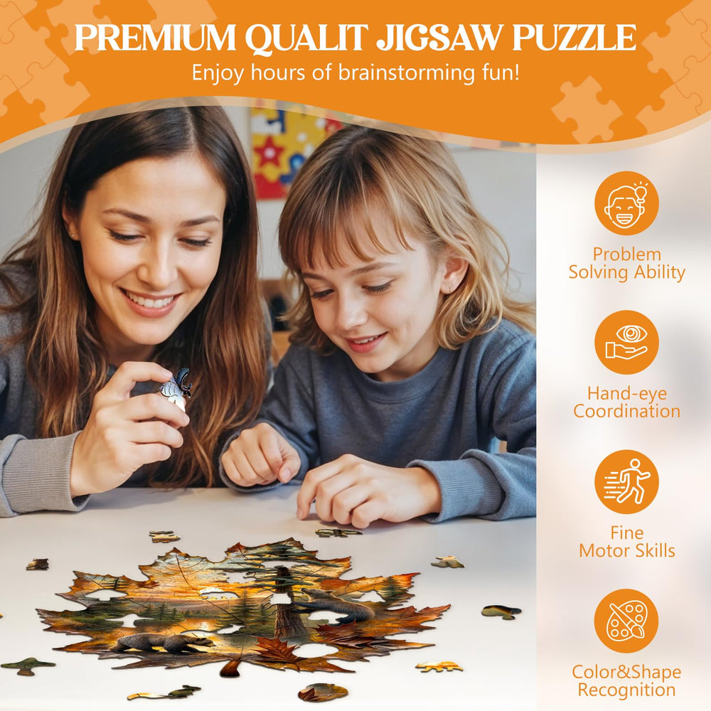 Lovpippi puzzle features laser-cut smooth edges for safe handling.