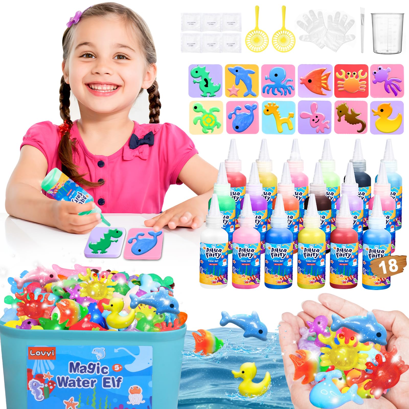 Lovyi Magic Water Elf Toy Kit front view for creative squishy making.