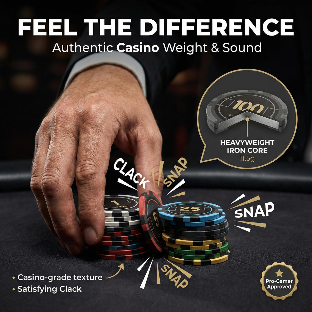 LOYCHIP high-contrast denominations aid quick pot calculation.