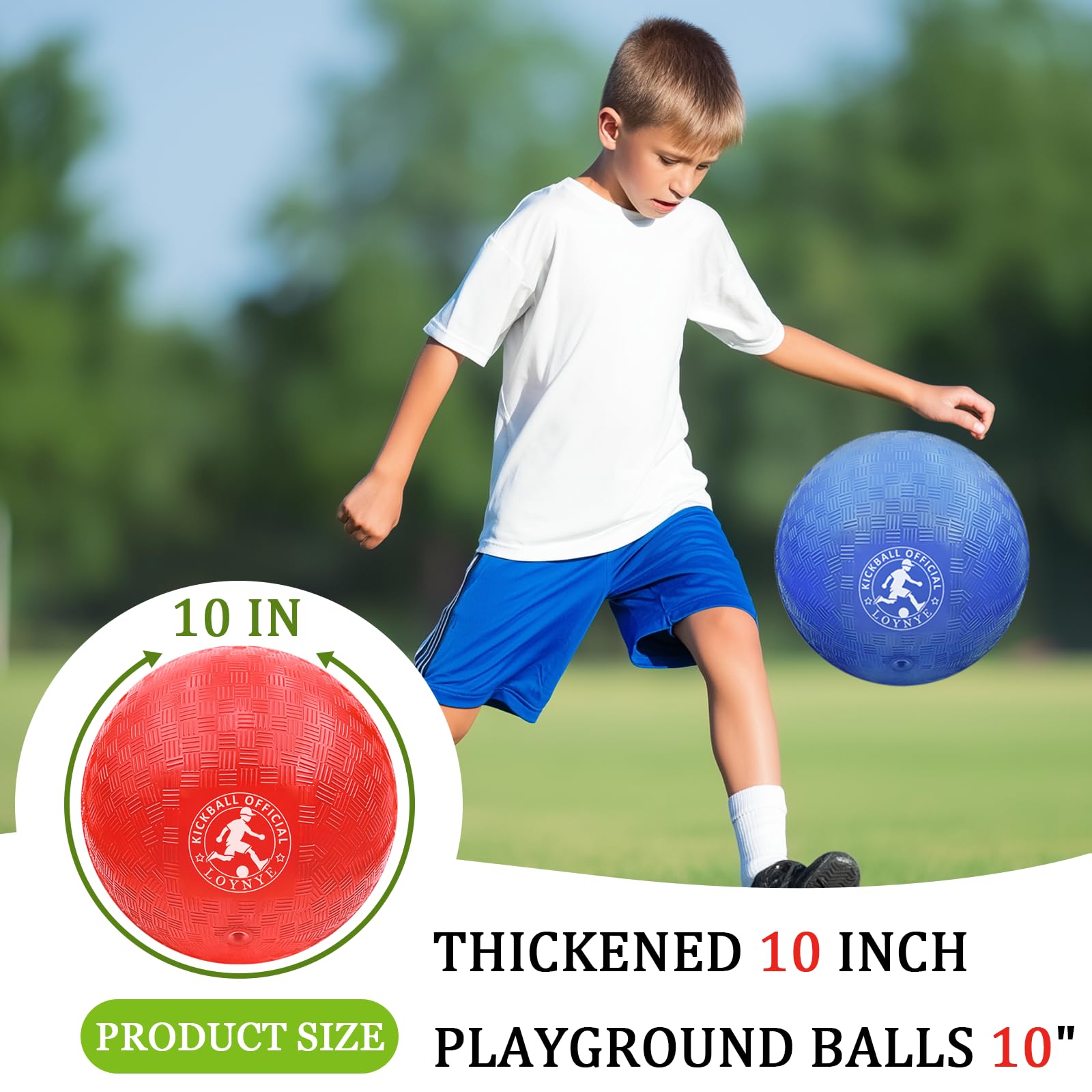 LOYNYE 10-inch dodgeball ball side view highlighting non-slip texture for better control