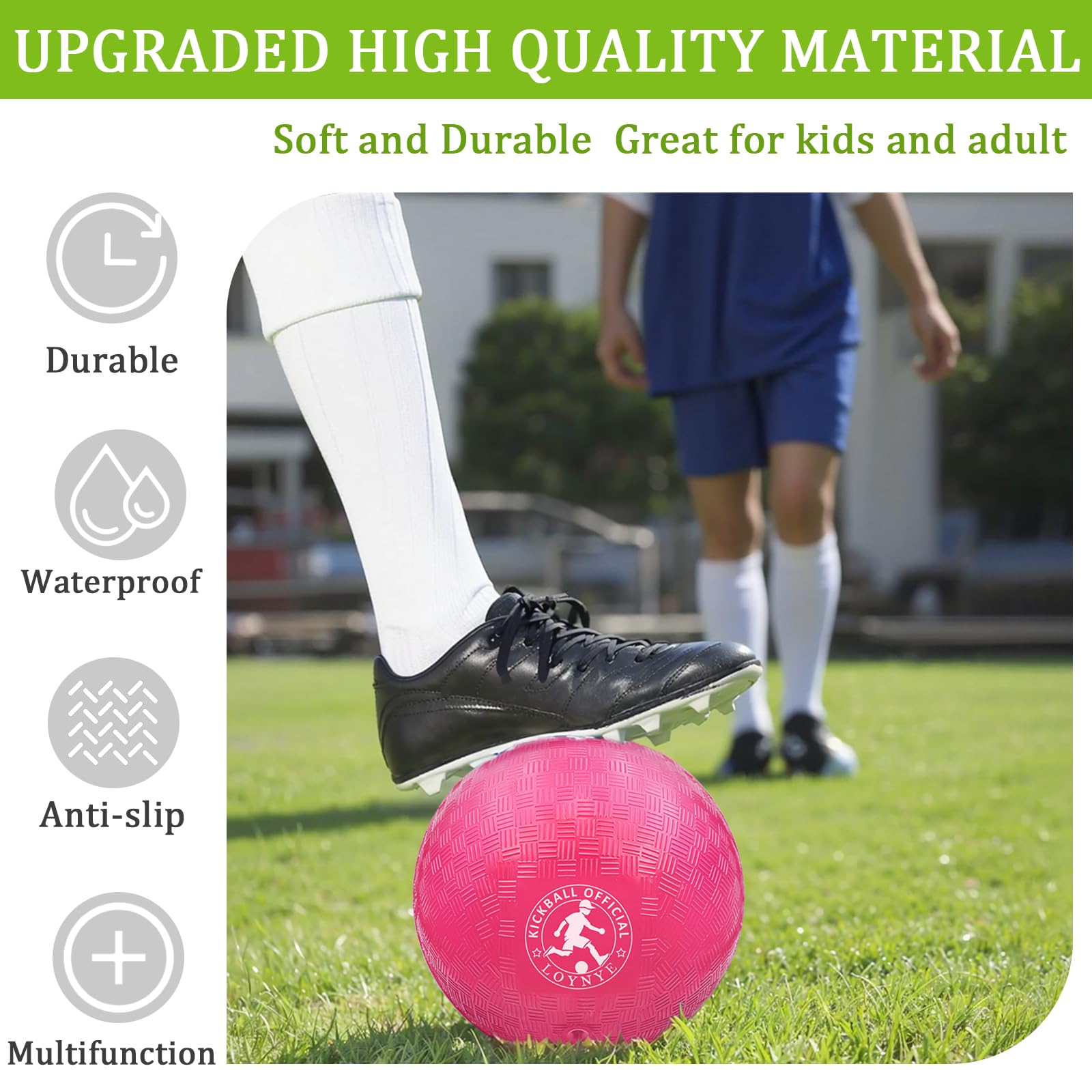 LOYNYE bright red and blue colors enhance visibility during play.