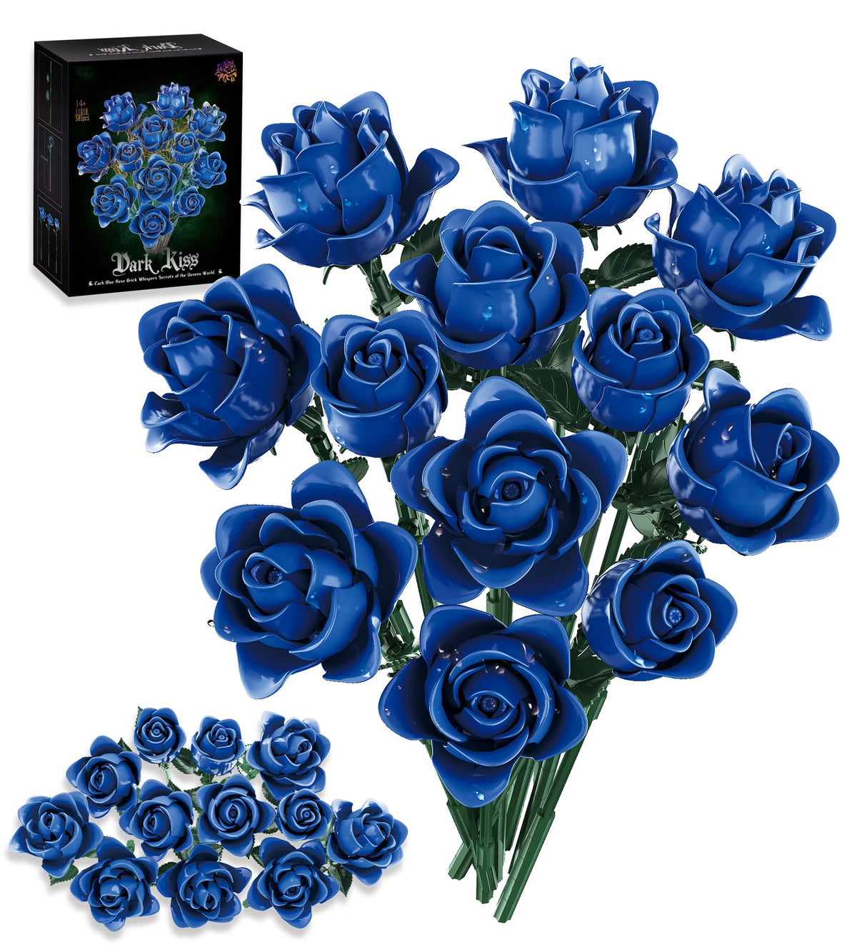 Loyratche Blue Roses Bouquet Assembly: intricate petals create a lasting decorative centerpiece.