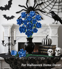 Loyratche Lego-Compatible Blue Roses: compatible with Lego flowers for creative, customizable builds.