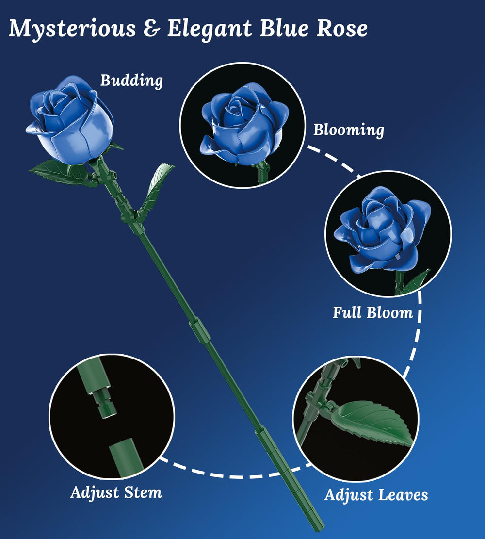 Loyratche Navy-Blue Rose Petals: rich matte finish adds bold elegance to any display.
