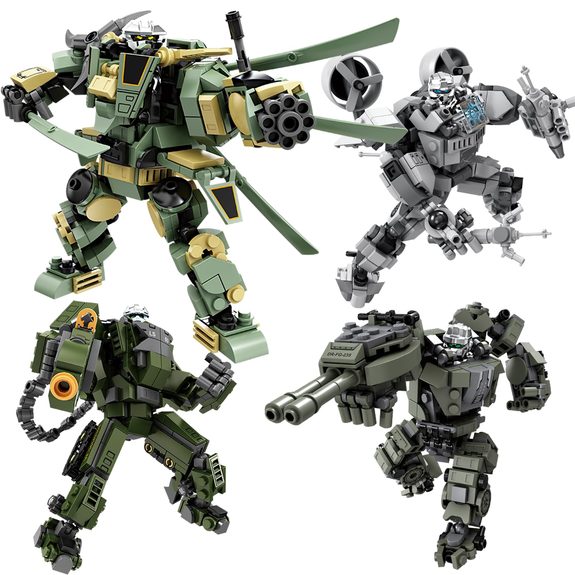 Loyratche transforming mech robot building set during assembly for creative play