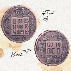 LParkin brass decision coin with engraved edges and relief sculpture for durability