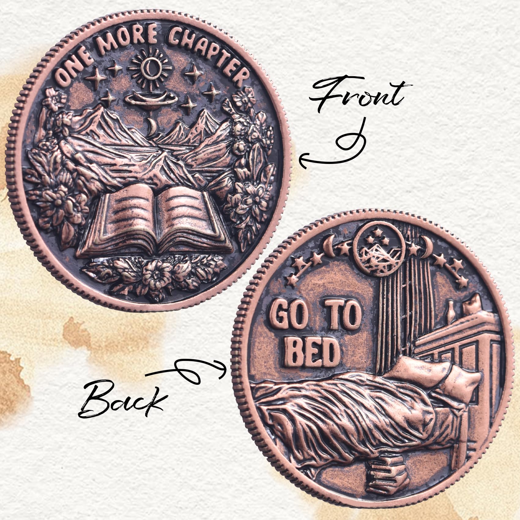 LParkin Copper decision coin closeup reveals handcrafted details and durability.