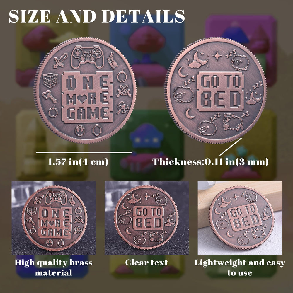 LParkin Go To Bed side of the coin with smooth edges for easy flip