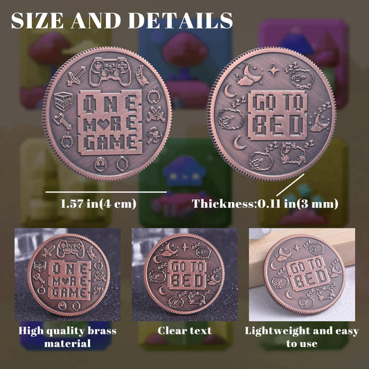 LParkin Go To Bed side of the coin with smooth edges for easy flip