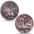 LParkin Just One More Chapter coin front view showing engraved scenes and inviting reading cues.
