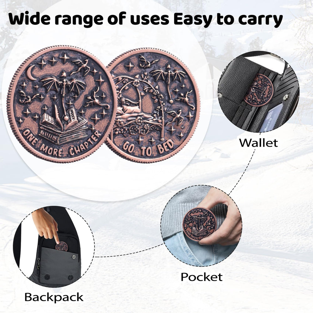 LParkin Just One More Chapter Coin with gift-ready packaging for gifting.