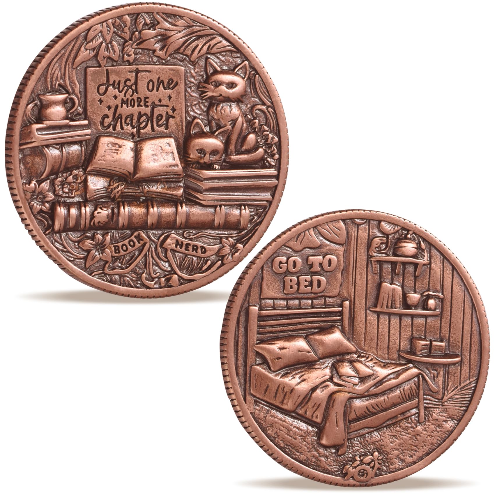 LParkin One More Chapter coin front engraving with scenes to spark a cozy reading ritual
