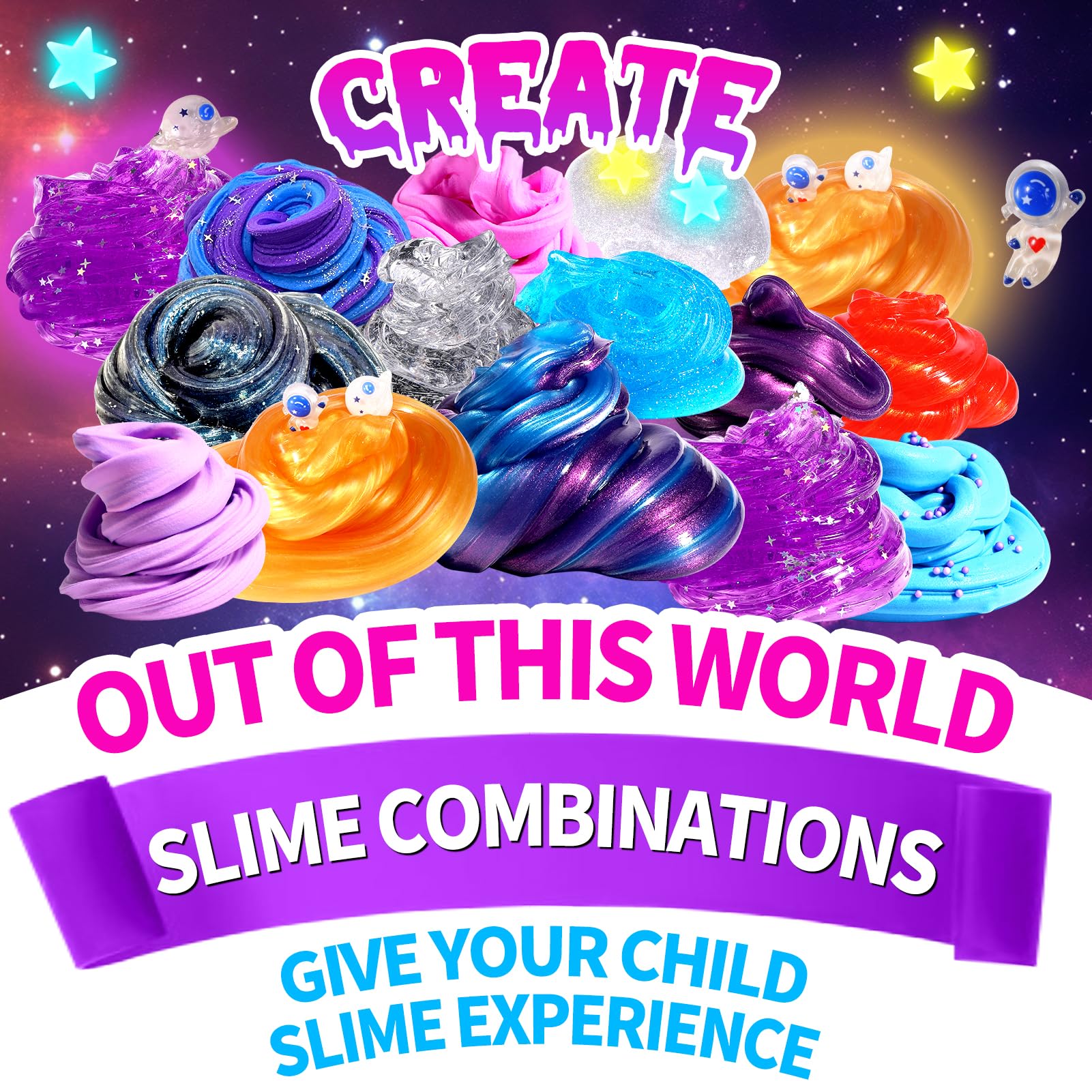 LPFEZRS Mini Galaxy Slime Kit butter-slime texture for fluffy, easy kneading fun