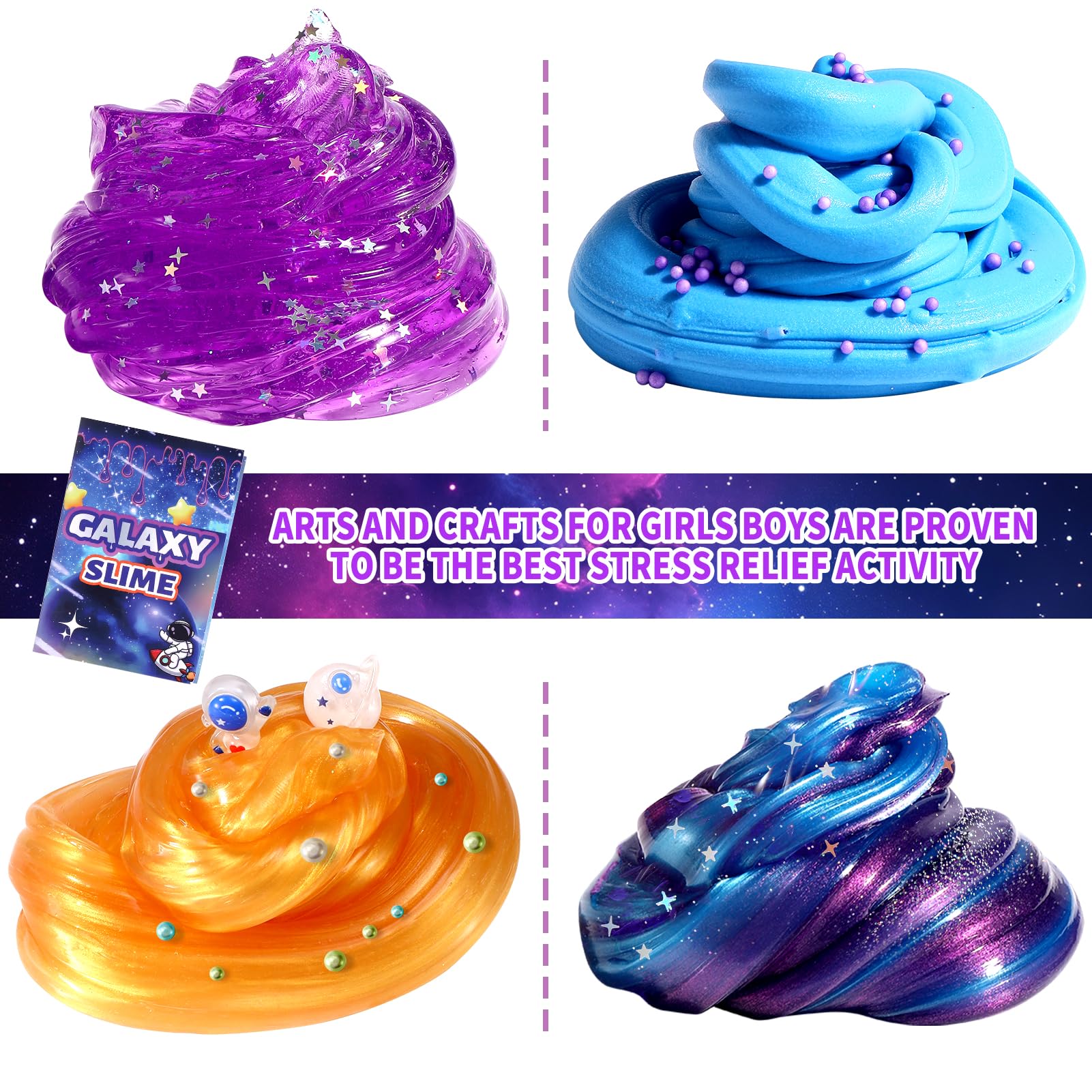 LPFEZRS Mini Galaxy Slime Kit unicorn-colors palette for vibrant, creative slime