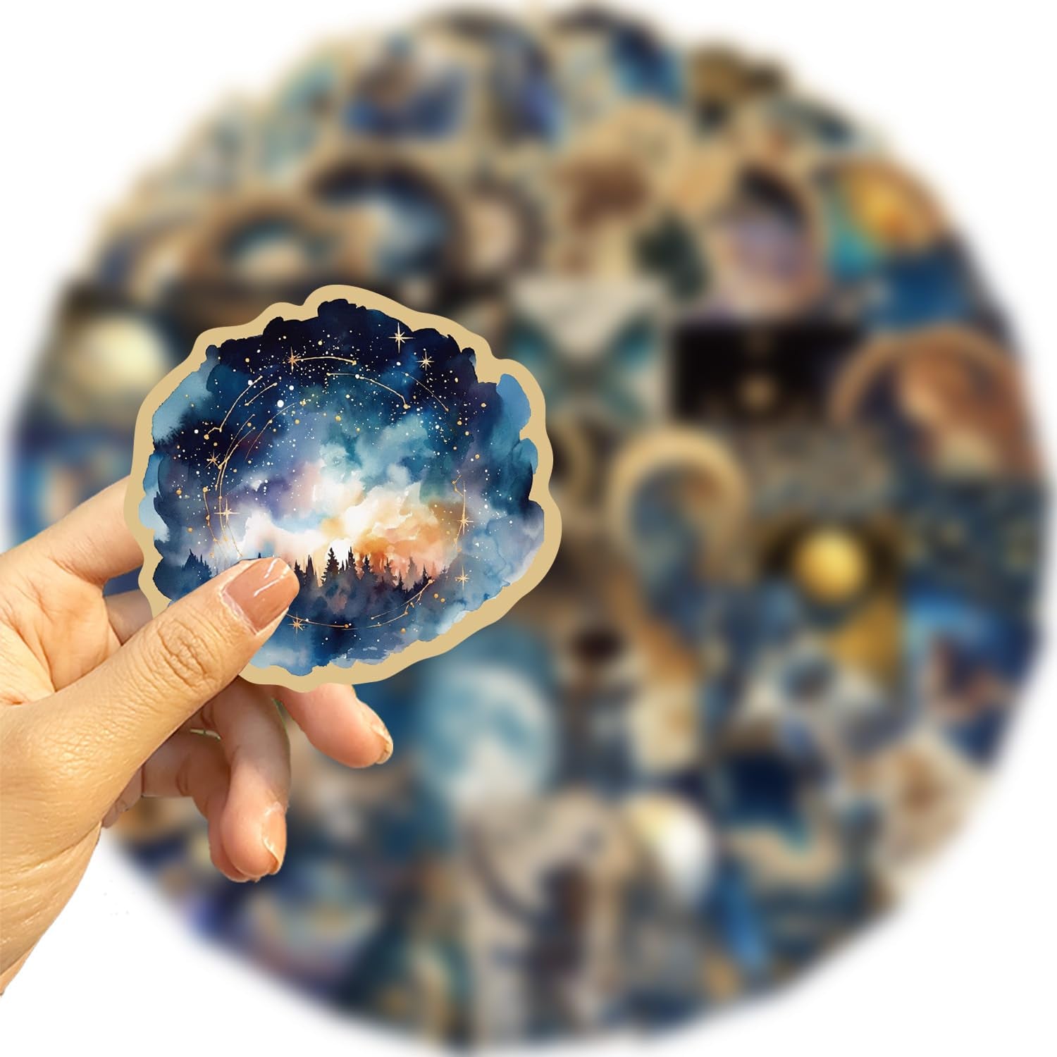 LQFMAY moon nebula space stickers for water bottles