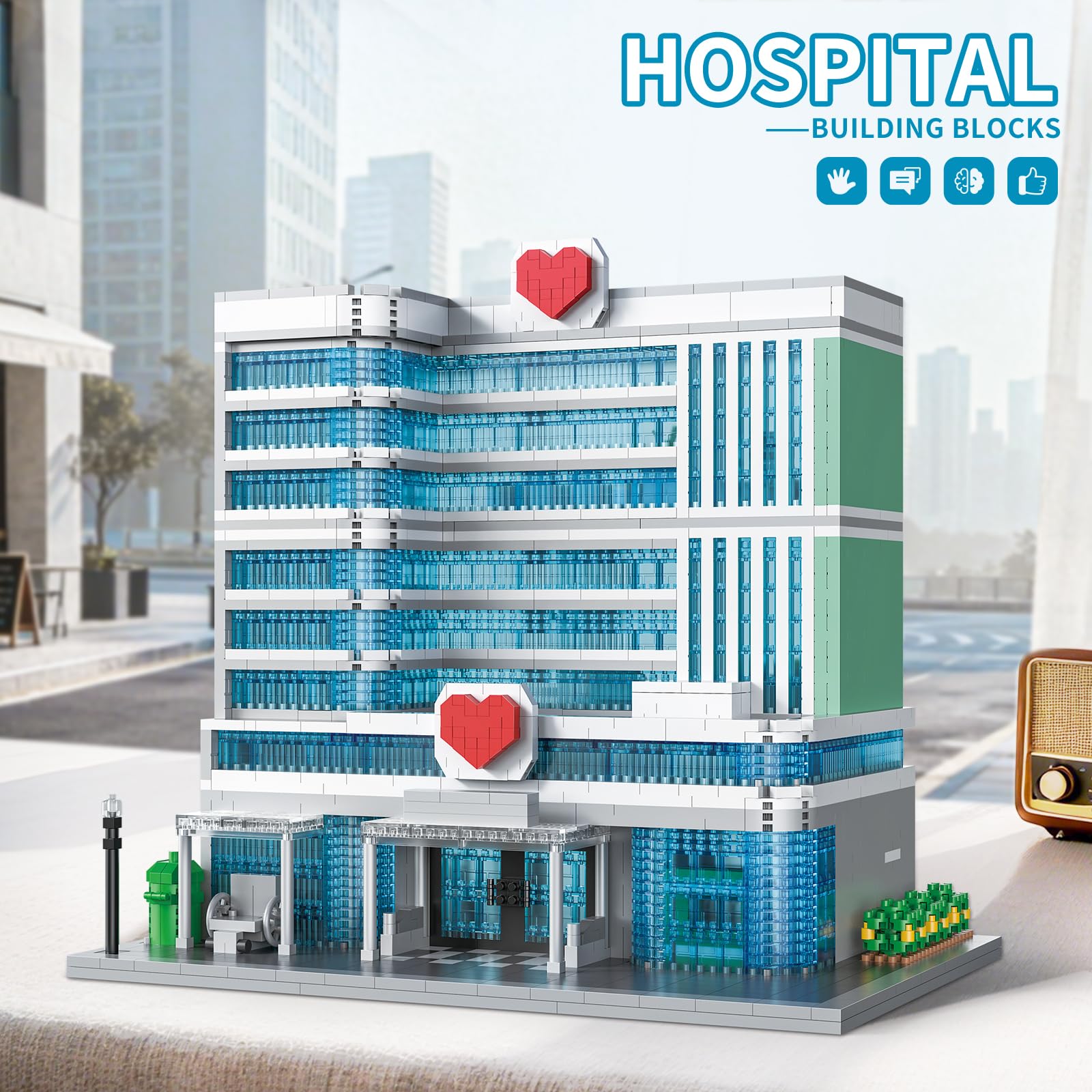 LQPFBSM City Hospital helipad pieces enable bold, cinematic setups.