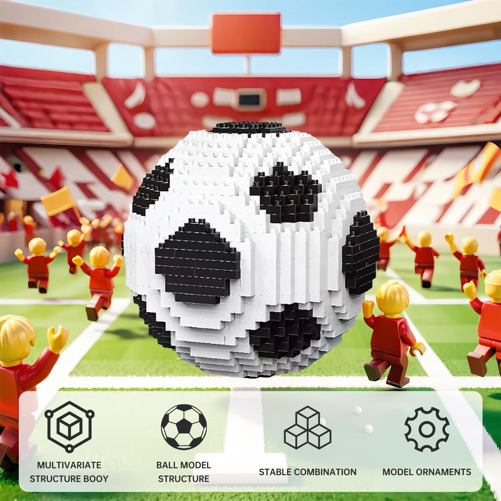 LQPFBSM desktop soccer model enhances office decor with sporty charm.