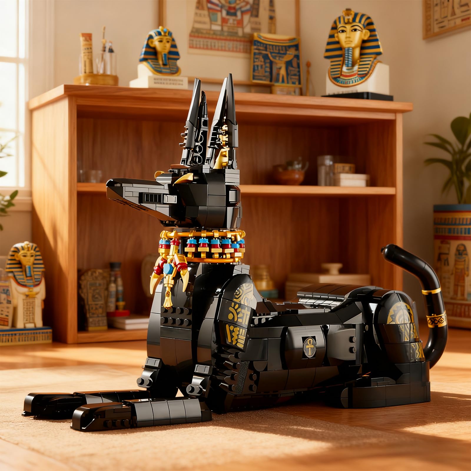 LQPFBSM model features golden hieroglyph patterns for authentic ancient styling.