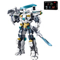 LQPFBSM Ice Warrior Mech front view shows poseable joints for dynamic display.