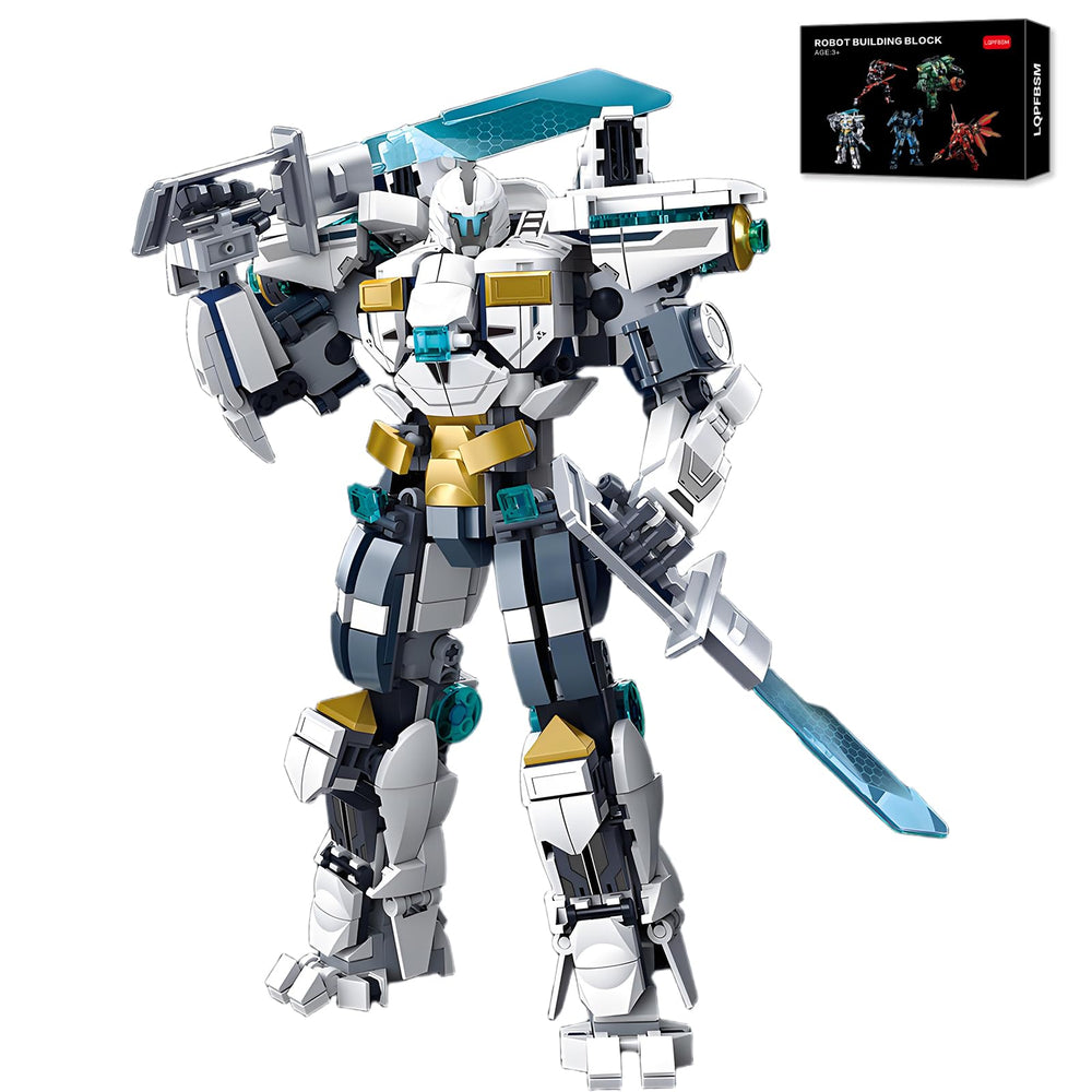 LQPFBSM Ice Warrior Mech front view shows poseable joints for dynamic display.