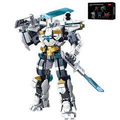LQPFBSM Ice Warrior Mech front view shows poseable joints for dynamic display.