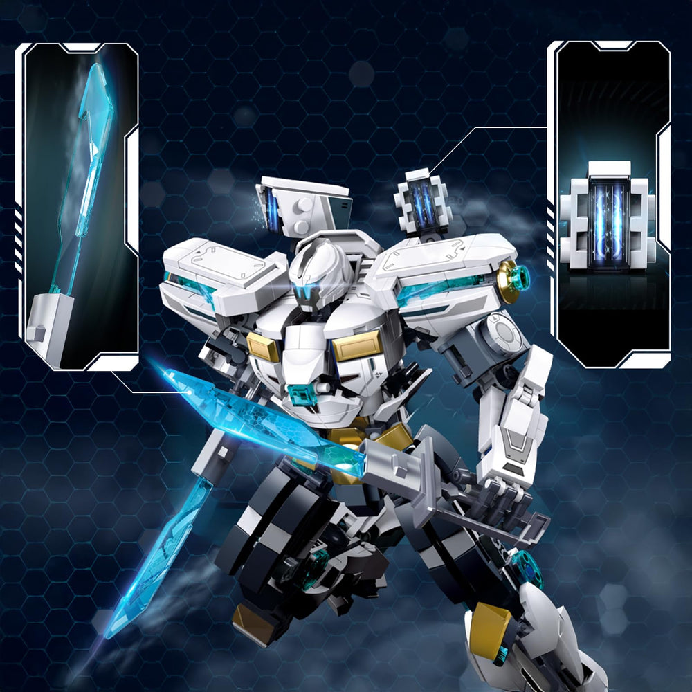 LQPFBSM Mech with interchangeable weapons enables creative customization.