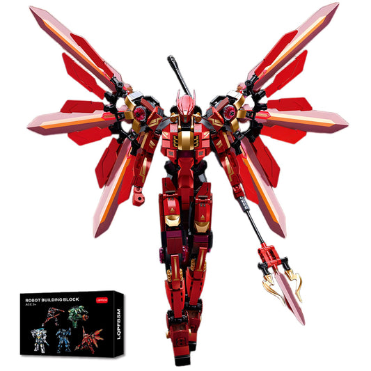 LQPFBSM Red Mecha with wings for dramatic display and dynamic posing.