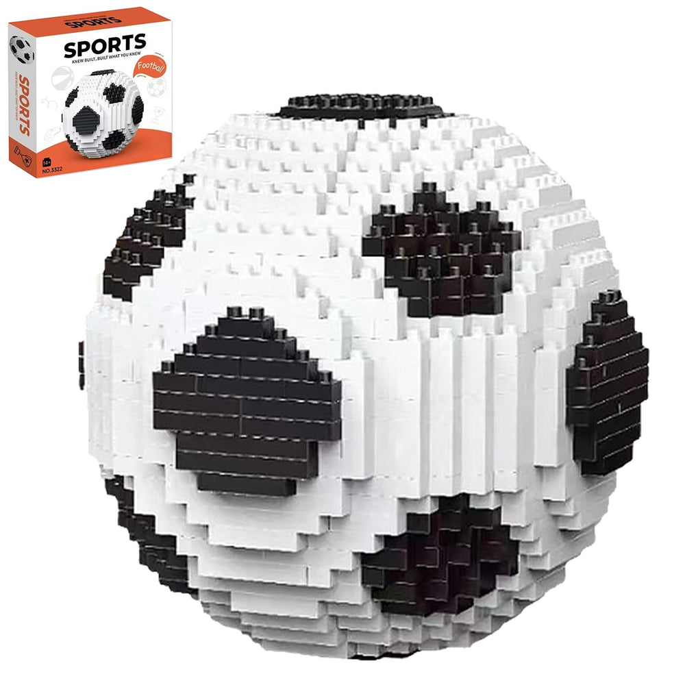LQPFBSM soccer ball micro mini blocks in black and white for creative display and hands-on play.