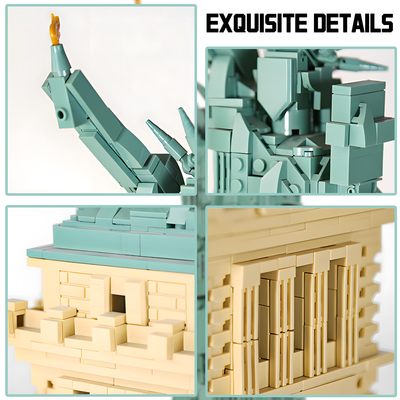 LQPFBSM Statue of Liberty green-yellow color-matching, vivid and historically inspired.