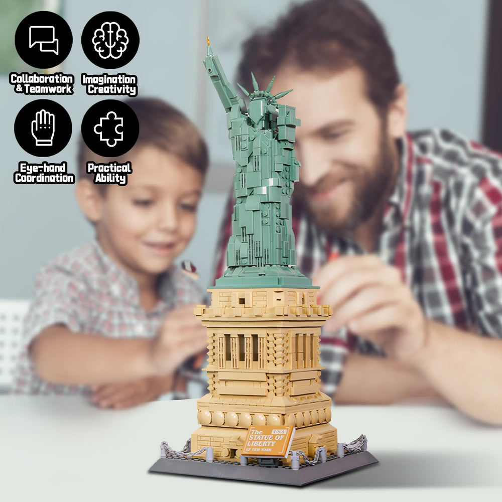 LQPFBSM Statue of Liberty pedestal-base view, great for stable display.