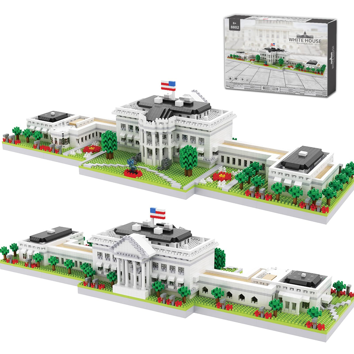 LQPFBSM White House micro blocks exterior panorama for impressive display
