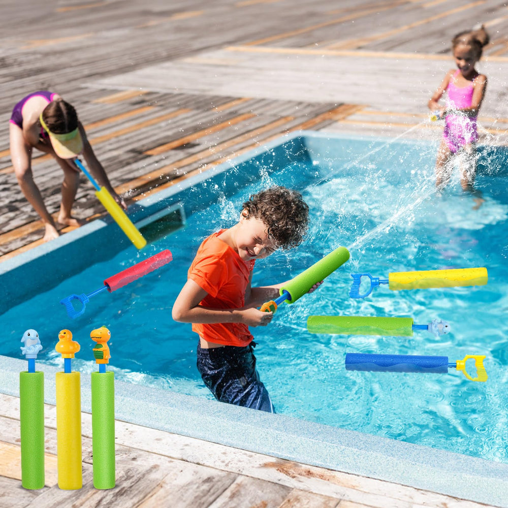 LQYoyz water guns floating on water for easy retrieval.