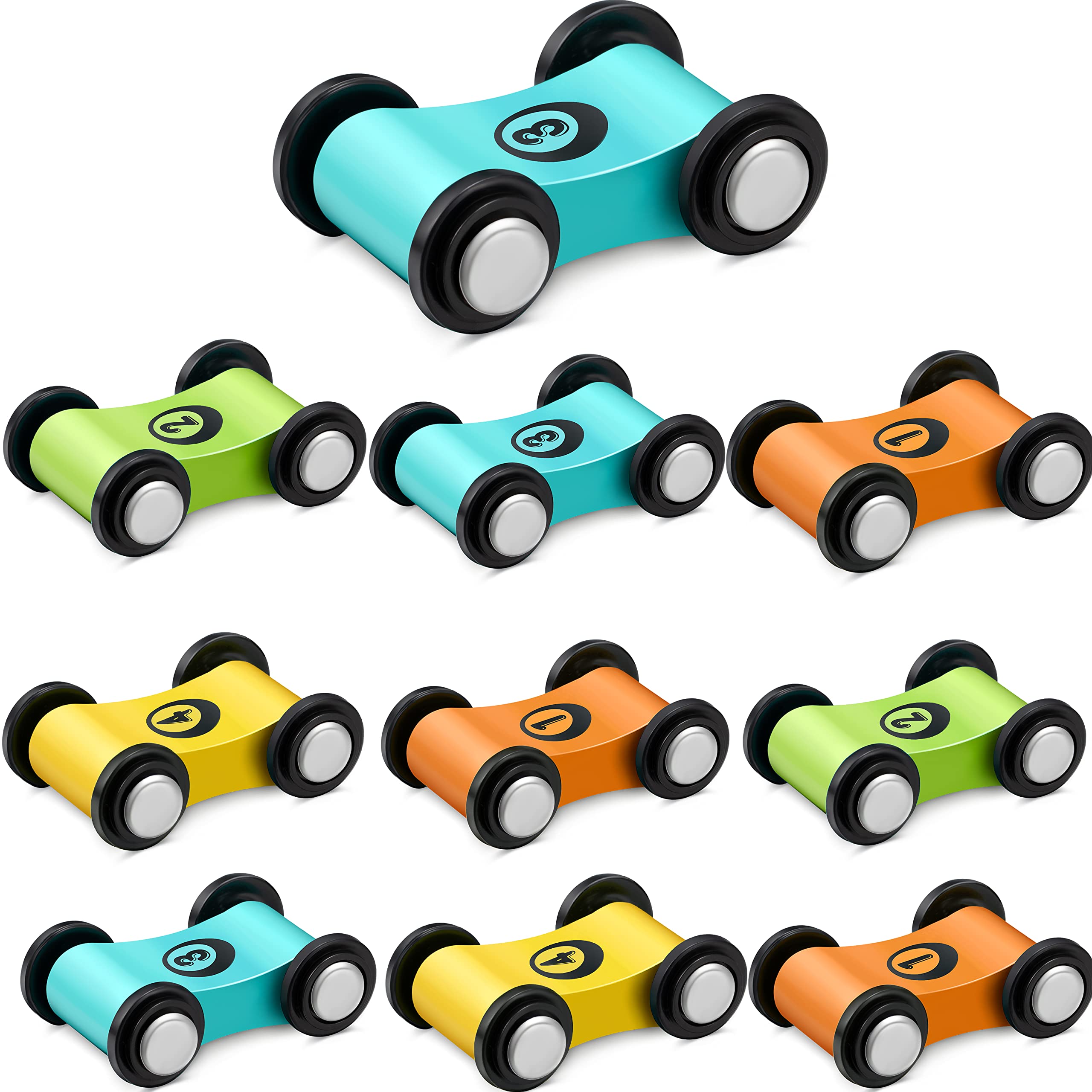 Lragvtbk wooden mini car green with smooth finish for imaginative play