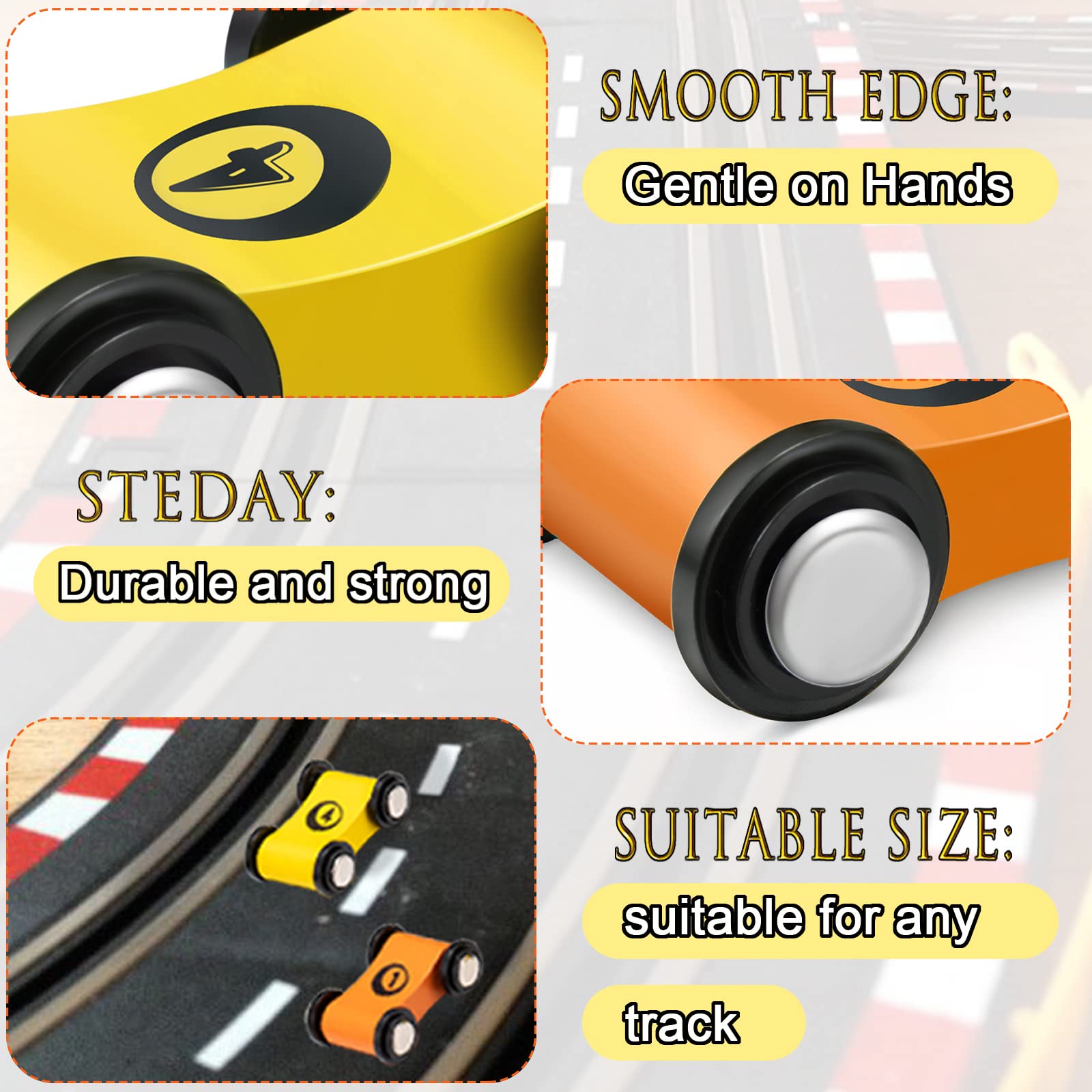 Lragvtbk wooden mini car orange sturdy build supports durable play
