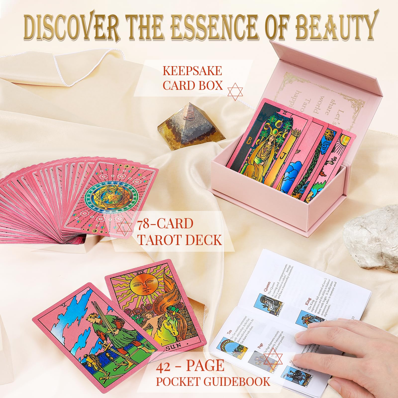 lrjrizzo beginner-friendly tarot deck with 38-page color guide for easy interpretation