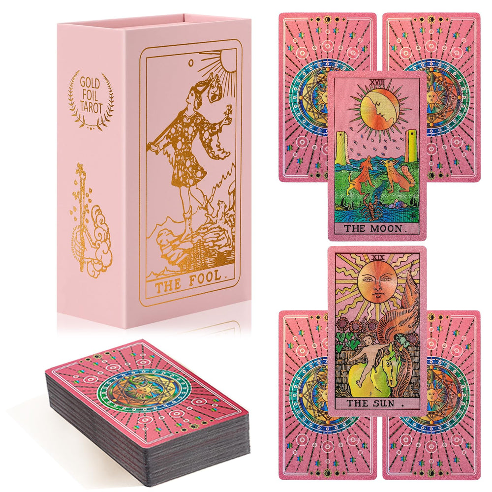 lrjrizzo pink tarot cards with guide book for beginner readings and practice