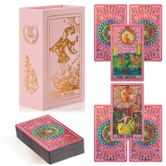 lrjrizzo pink tarot cards with guide book for beginner readings and practice