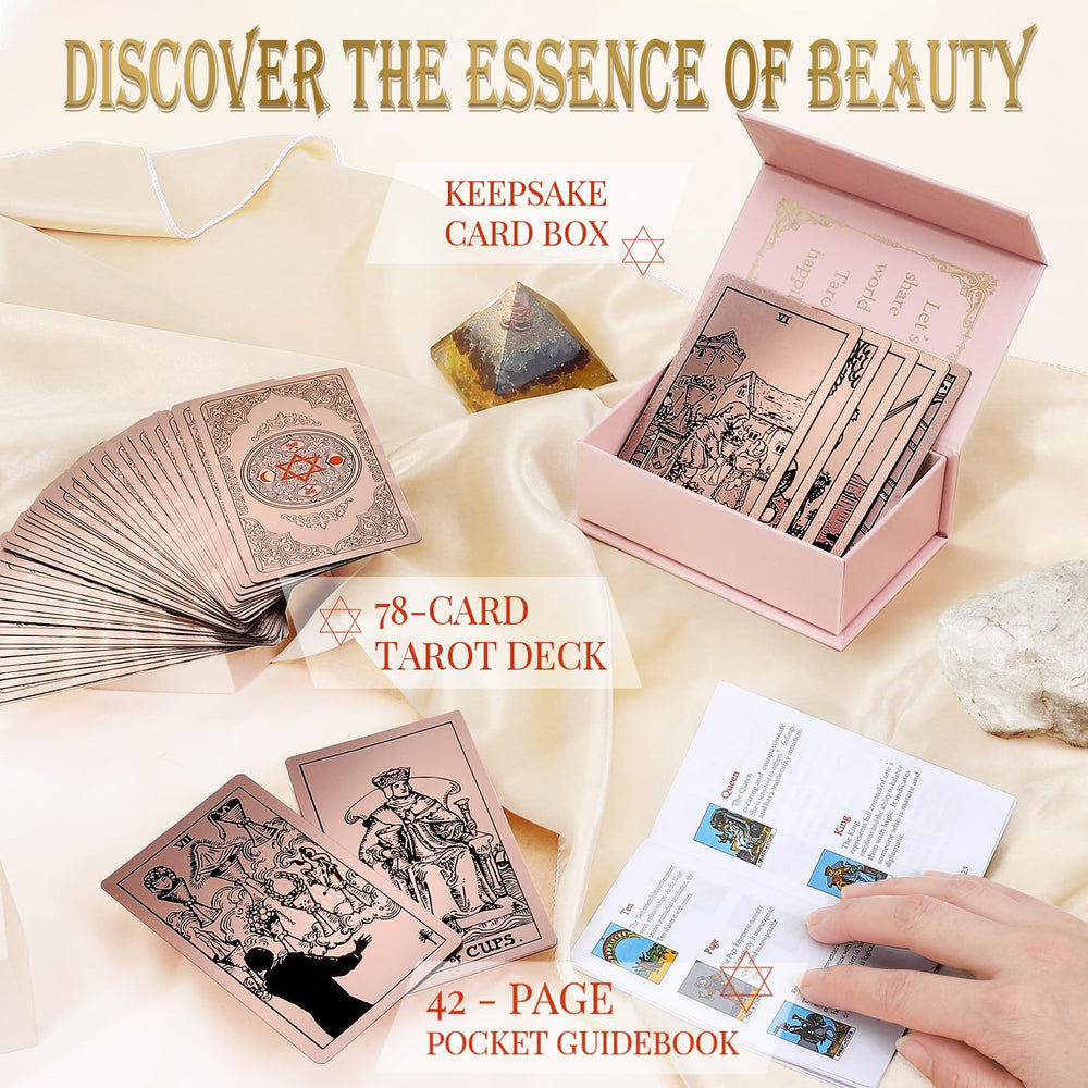 lrjrizzo waterproof tarot cards rose gold foil detail for premium feel