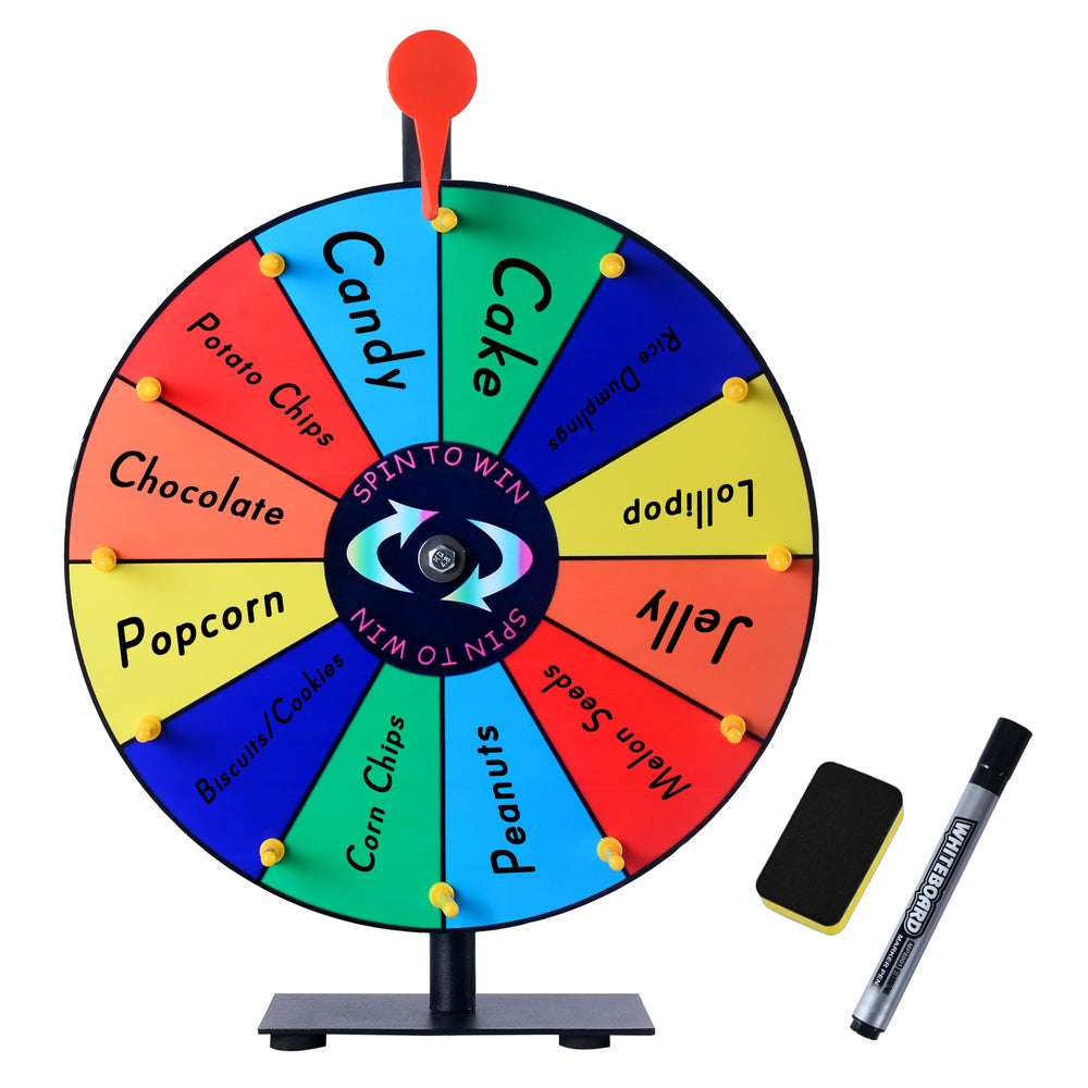 LRMBKM 12-slot prize wheel with vibrant color segments ready for events