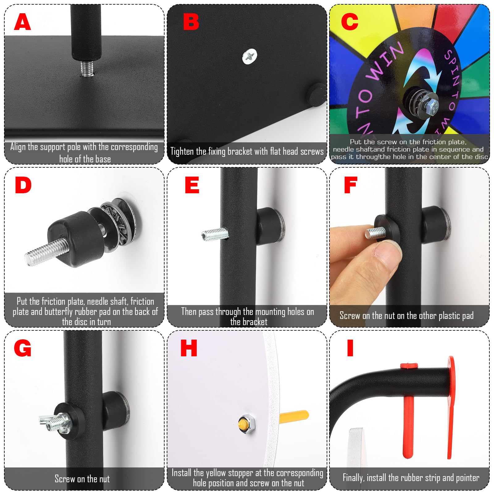 LRMBKM prize wheel stand detachable for easy transport and storage