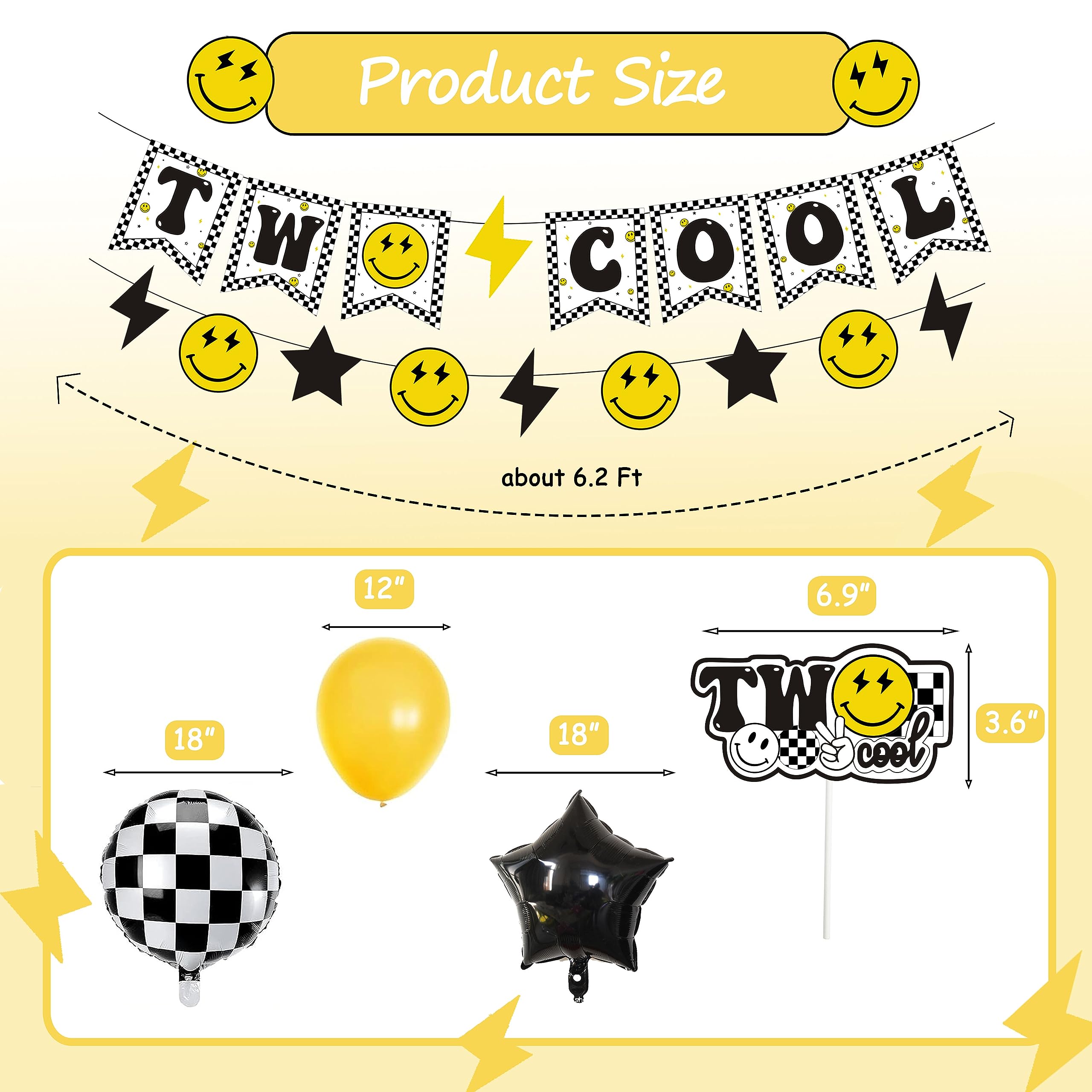 Lsaepon black and yellow star balloons for bold milestone styling.