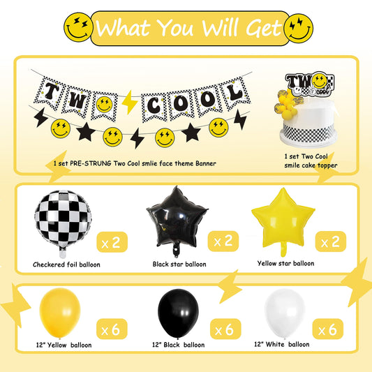 Lsaepon checkered foil balloon set elevates the birthday vibe.
