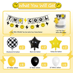 Lsaepon checkered foil balloon set elevates the birthday vibe.