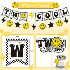 Lsaepon yellow smile-face balloons add cheerful, playful accents.