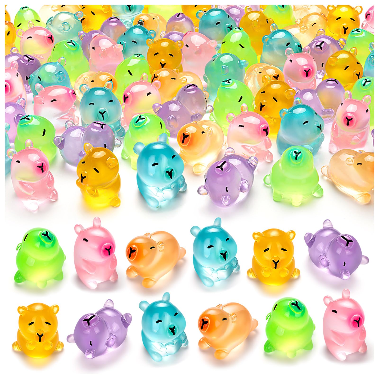 LSGYPAQ 36pcs glow capybara figures glow softly for night display