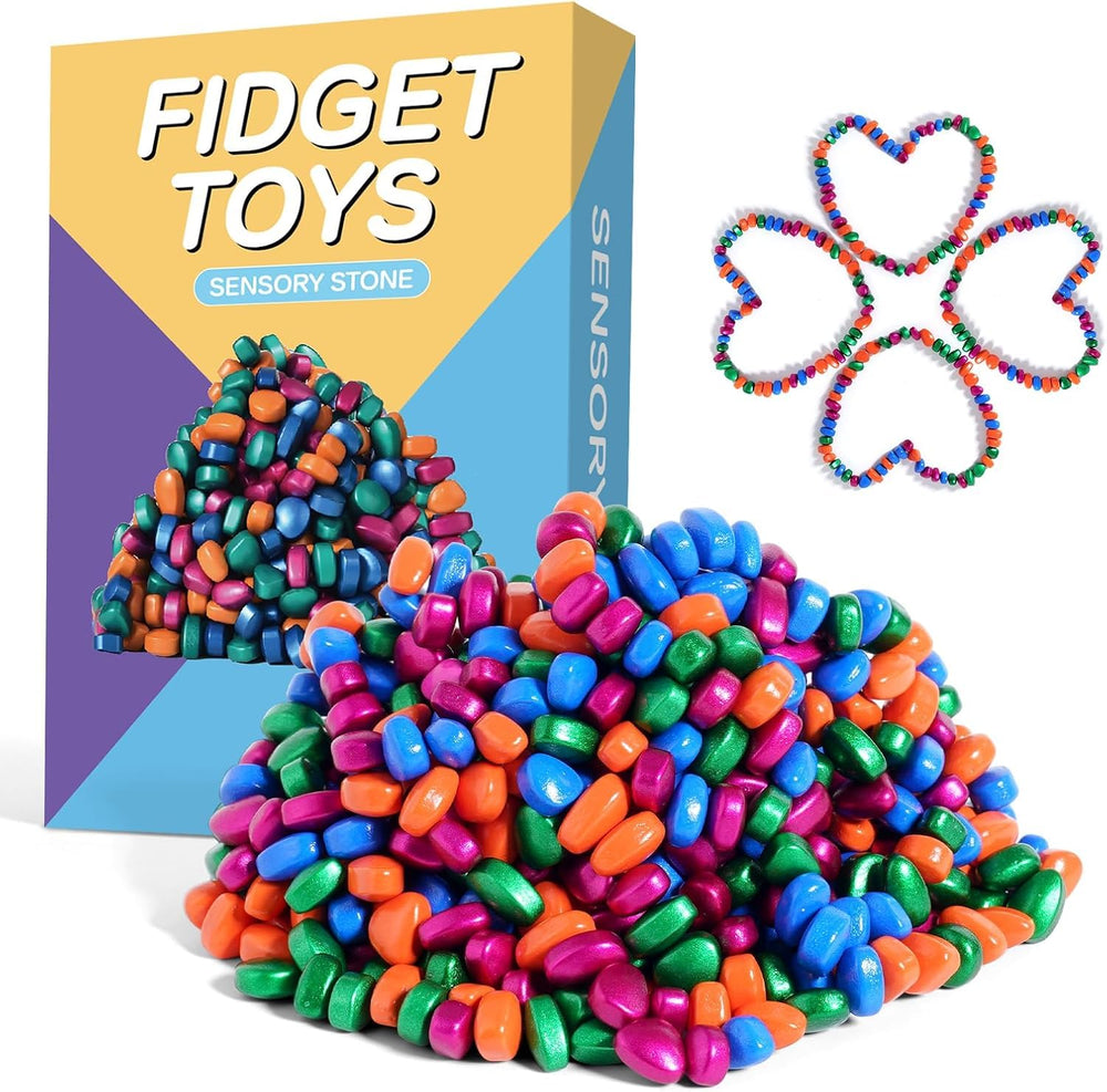 Lshfjnd Sensory Fidget Toy shows crush-mold-stack for tactile relief and focus.