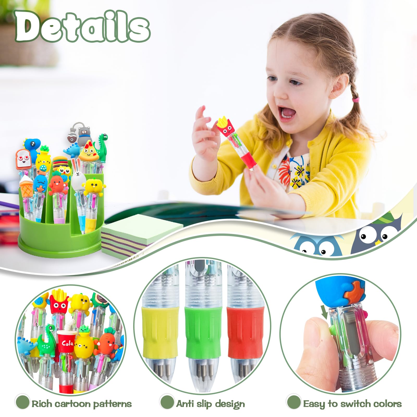 Lshfwn mini multicolor pen with vegetable pattern brightens homework sessions.