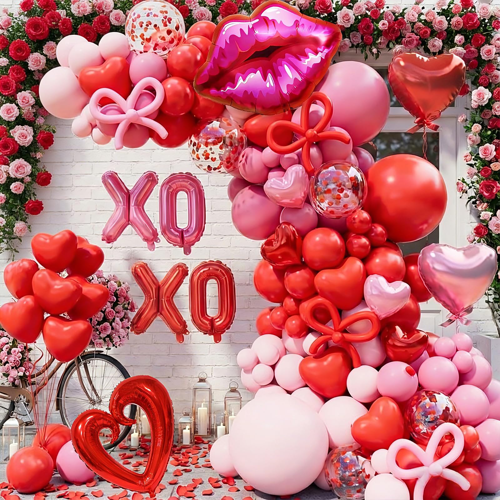 LSYBBDECOO red heart confetti balloons sparkle for celebrations.